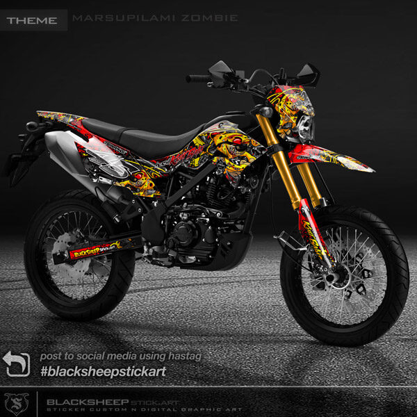 Decal sticker Kawasaki NEWDTRACKER marsupilami zombie