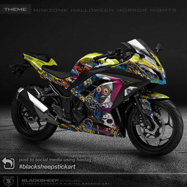 Decal sticker Kawasaki NINJA250fi Minion halloween horror nights